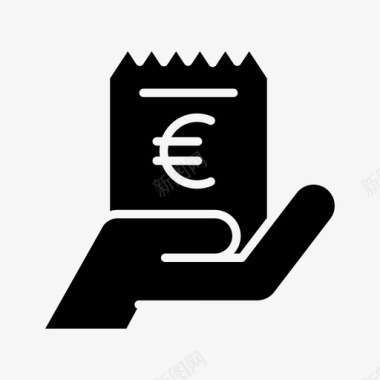 英文收据账单现金欧元图标