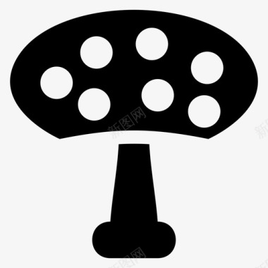 春天春游蘑菇香菇自然图标