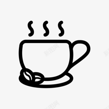一杯咖啡咖啡豆杯子图标