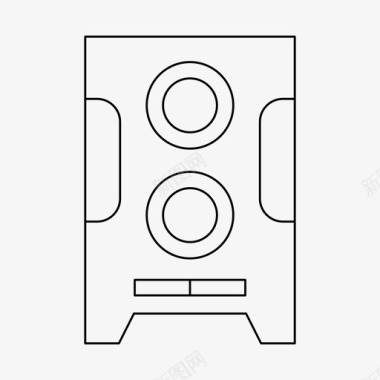 立体四方形扬声器音频音乐图标