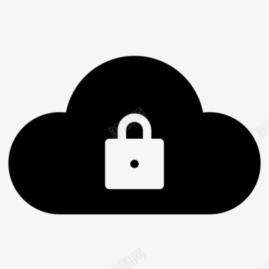 服务器挂锁云安全图标