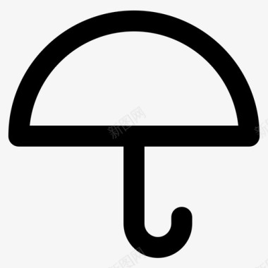 流线型伞冷雨图标