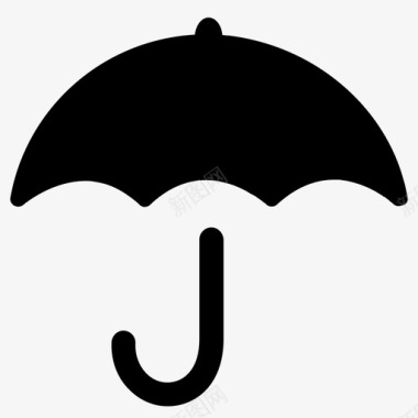 矢量冬天伞保护雨图标