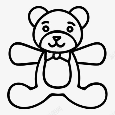手绘玩具熊泰迪熊婴儿画图标