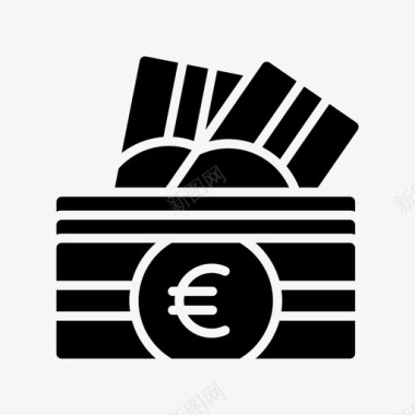 火焰欧元图标货币银行现金图标