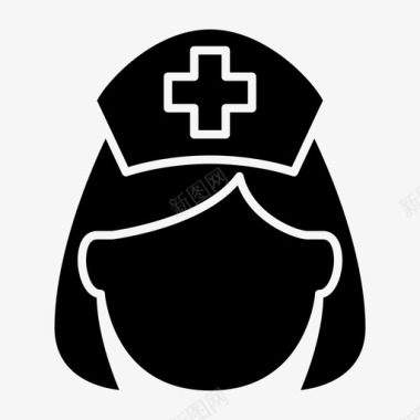 常规护士帽护士帽医生健康图标