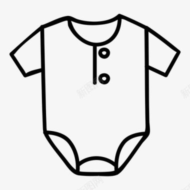 婴儿衣服画手图标
