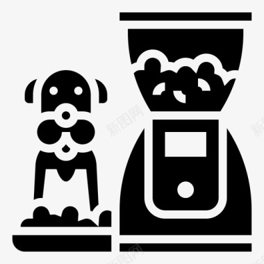 狗自动宠物喂食器狗机器图标