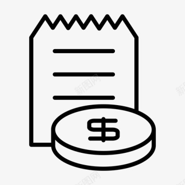 收据收据账单现金图标