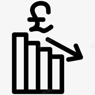 科技金融图表减少图表下降图标