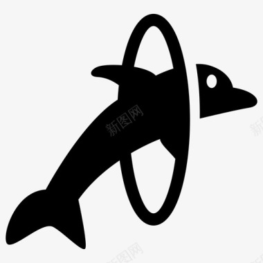 动物海豚鱼海洋图标