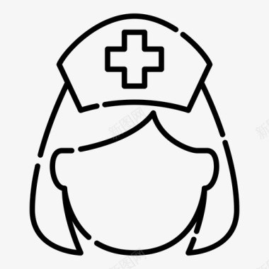 卡通护士帽护士帽医生健康图标