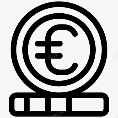 火焰欧元图标欧元现金欧洲图标