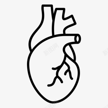 医学图标心脏心脏病学健康图标