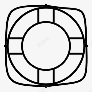矢量救生圈救生圈救生员保险箱图标
