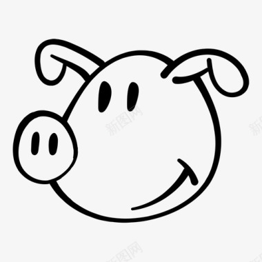 财神猪猪脸儿童漫画图标