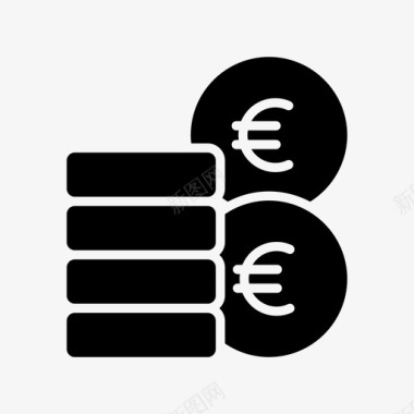 火焰欧元图标货币现金欧元图标