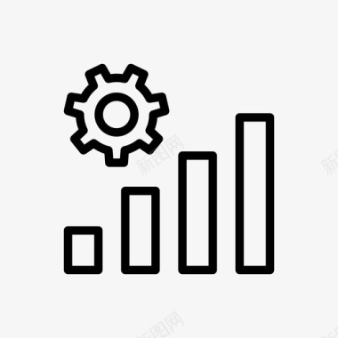 线条统计图形条形图搜索引擎优化图标