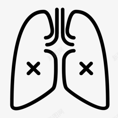 肺部疾病支气管咳嗽图标