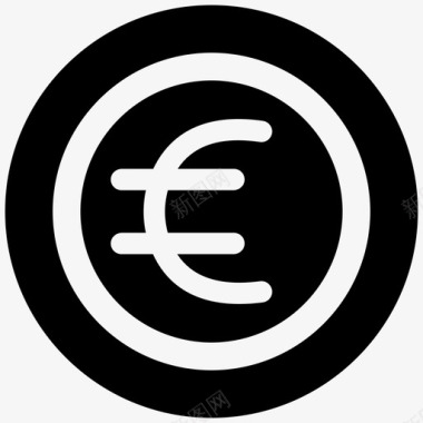 火焰欧元图标欧元硬币货币图标