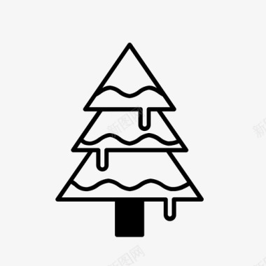 圣诞节图片素材冬季树与雪圣诞节假期图标