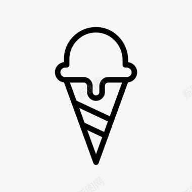 冰淇淋矢量图冰淇淋蛋筒甜点冰淇淋线条符号图标