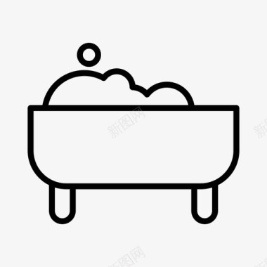 泡泡矢量浴缸泡泡清洁图标