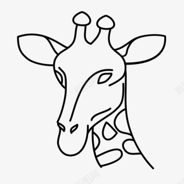 动物园长颈鹿动物自然图标