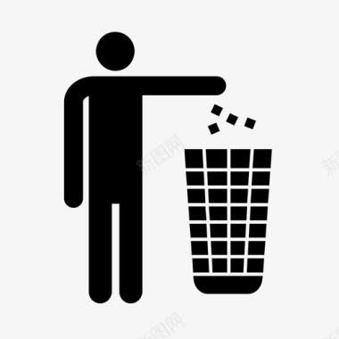 删除垃圾箱垃圾桶与人删除图标图标