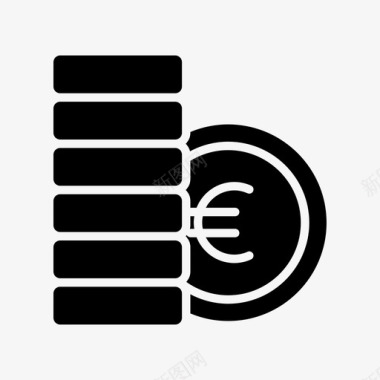梦想基金欧元硬币金融图标