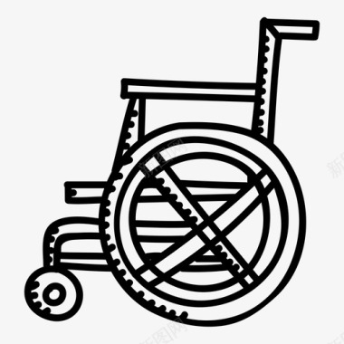 护士轮椅医生健康图标