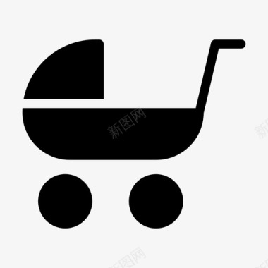 婴儿婴儿车童车马车图标