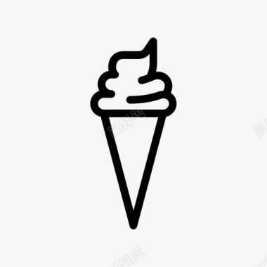 冰淇淋矢量图冰淇淋蛋筒甜点冰淇淋线条符号图标
