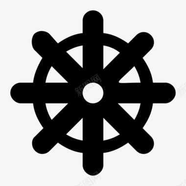船舵轮盘船舵船用设备航海工具图标