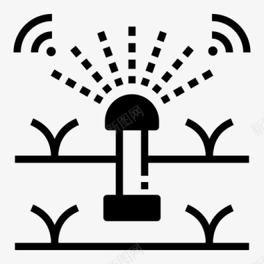智能半高转闸洒水园艺灌溉图标