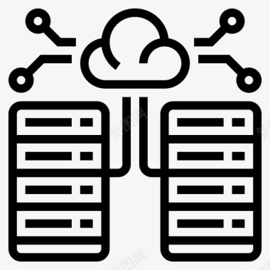 服务器数据中心云云计算图标