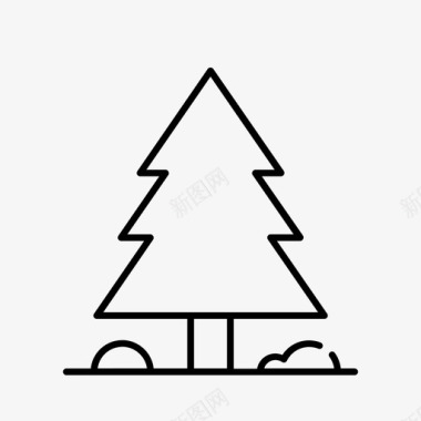 圣诞节祝福语冬季树与雪圣诞节假期图标