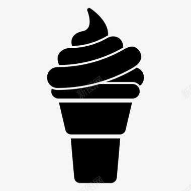 冰淇淋矢量图冰淇淋筒沙漠食品图标