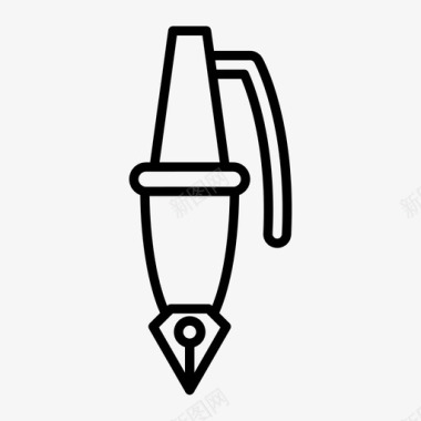 水笔自来水笔绘图文具图标