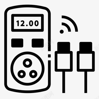 带线插座电能表插头省电图标