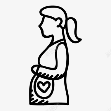 母亲节妈妈怀孕了礼物手绘图标