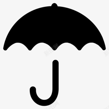 矢量冬天伞保护雨图标