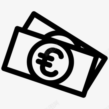 火焰欧元图标欧元现金欧洲图标