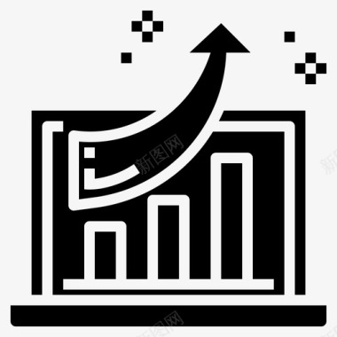 金融风格分析商业数字营销图标