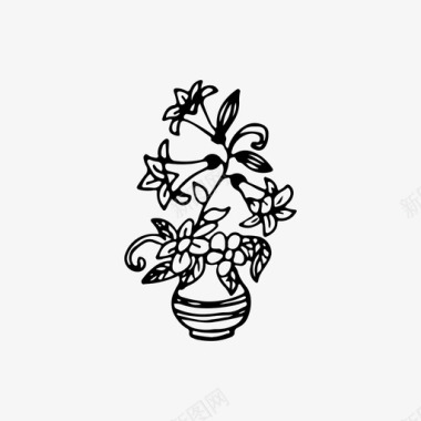 花瓶植物学花卉图标
