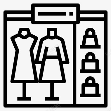 服装店购物小企业图标