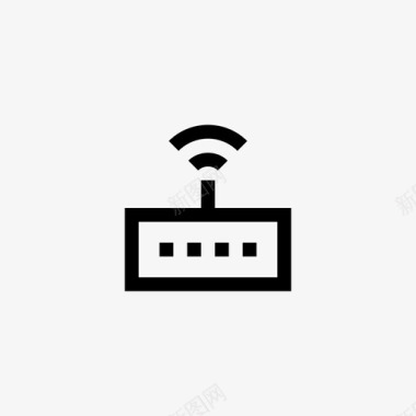 扁平化科技线条调制解调器连接互联网图标