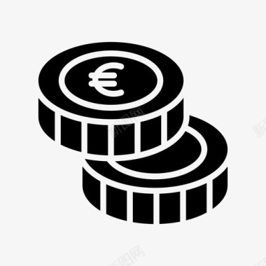 火焰欧元图标硬币现金欧元图标