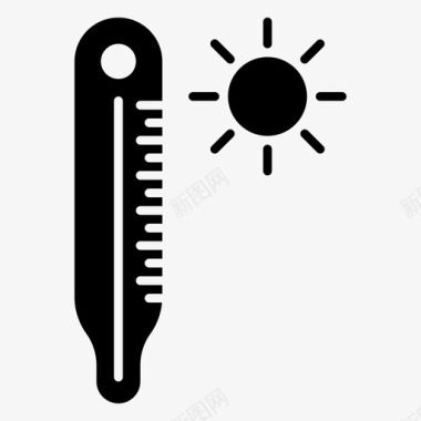 温度计温度计热夏天图标