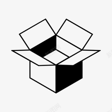 中秋节包装素材开箱纸板立方体图标